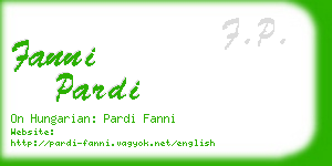 fanni pardi business card